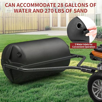 YITAMOTOR 18" x 24" Poly Lawn Roller with Threaded Plug, 270 lb Capacity - size: 270lbs