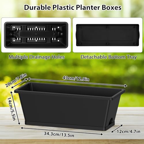 3-Tier Vertical Garden Planter with 6 Boxes, 31" Tall Raised Garden Bed - color: Black, size: 3-Tier