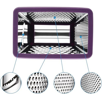 Spring Chef Stainless Steel XL Cheese Grater for Kitchen, Purple - color: Purple