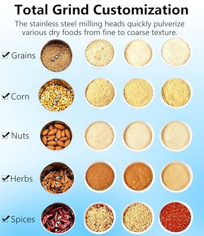 Electric Grain Mill 400g Flour Mill Home for Wheat Corn Rice Herbs Spices - size: 400g