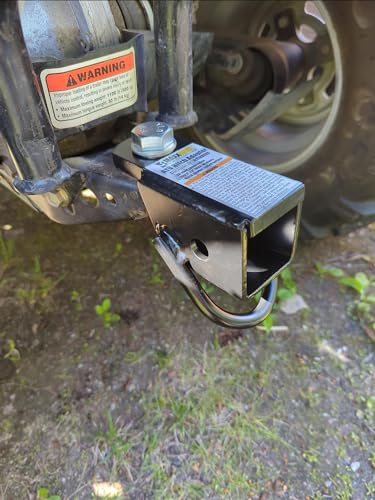 MaxxHaul 50619 Bolt-On ATV, UTV, Trailer Hitch Receiver Adapter for 2" Receiver Tube with Welded D-Ring