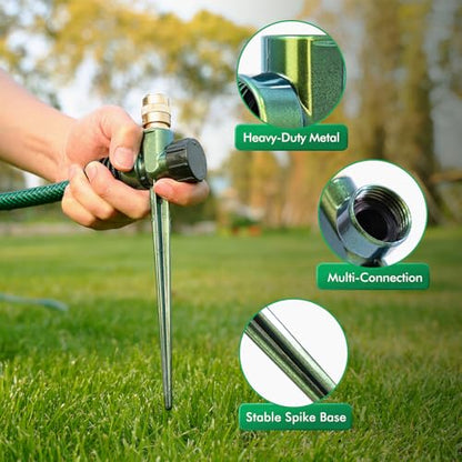 RESTMO Sprinkler Stake 3 Pack Zinc Alloy Lawn Sprinkler Spike Base - size: 3 Pack