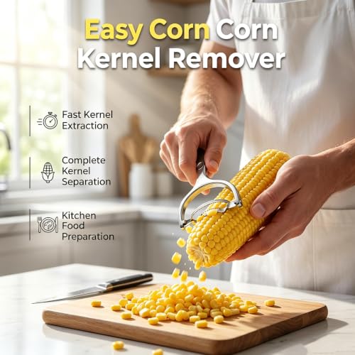 Corn Peeler, Corn stripper for corn on the cob remover tool,Stainless steel multifunctional Kitchen Grips Corn planer Cob Cutter kernels, Dishwasher Safe Kitchen Gadget