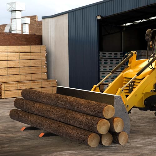 Heavy Duty 60" Tractor Bucket Pallet Forks - 4000 Lbs Clamp-On Fork Attachment for Skid Steer, Loader with Adjustable Stabilizer Bar