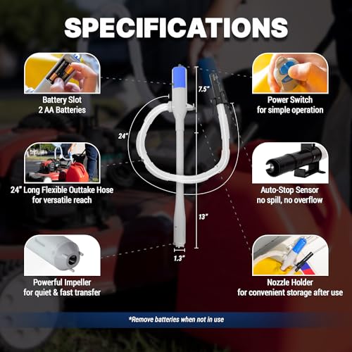 TERA PUMP Automatic Battery Operated Fuel Transfer Pump - style: Auto Stop Pump (AA)