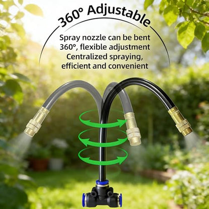 40FT Drip Irrigation Kit, 13 360° Copper Nozzles, Garden Watering System - size: 40FT