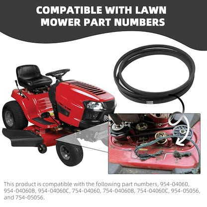 (2-Pack) Calvana 954-04060c Mower Deck Belt, Compatible with Troy Bilt Lawn & Troy Bilt Mower Parts, Craftsman 42", Cub Cadet Ltx 1040, Cub Cadet 42" Deck Belt, 954-04060b, 96" x 1/2" - size: 96" x 1/2"