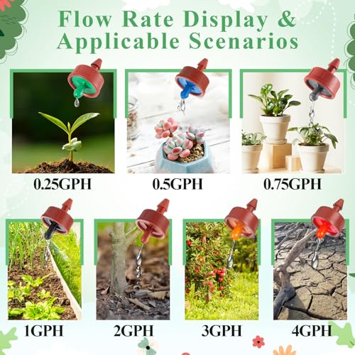 60Pcs 4 GPH Pressure Compensating Drippers,4 GPH Drip Emitters - color: 4 GPH 60PCS