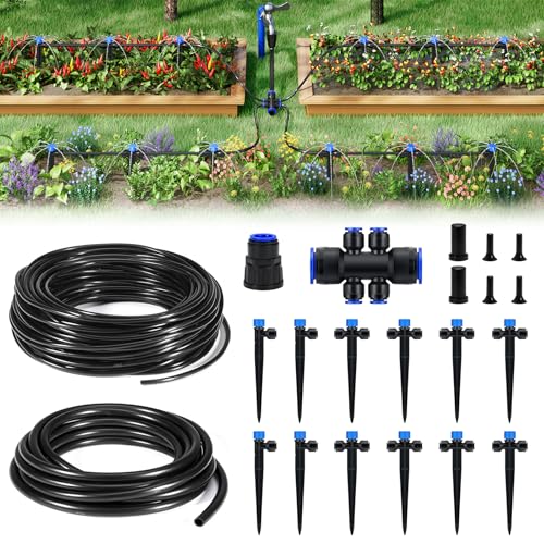 HIRALIY 50FT Drip Irrigation Kit for Garden Watering - size: 50ft