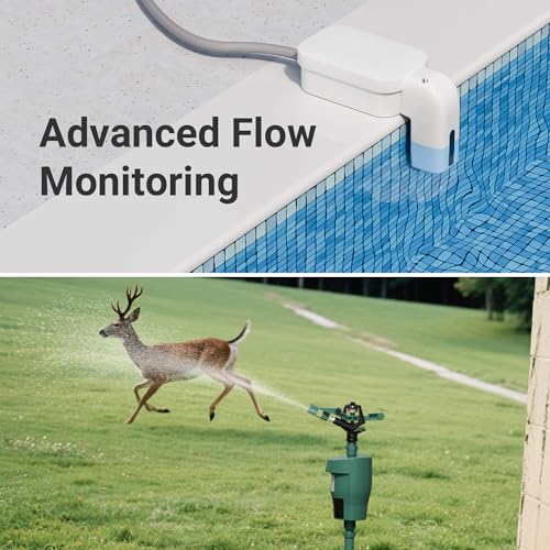 LinkTap T1 2-Outlet Smart Water Timer & Gateway, 2 Built-in Flow Meters - size: T1 timer+gateway