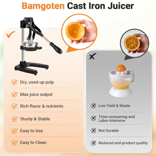 Black Cast Iron Juicer for Bartenders & Health Enthusiasts - color: black