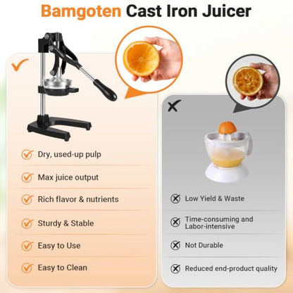 Black Cast Iron Juicer for Bartenders & Health Enthusiasts - color: black