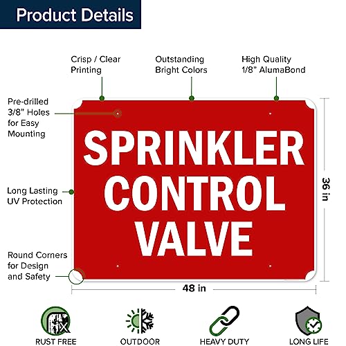 Sprinkler Control Valve Sign, 36x48 Inches, Rust Free DiBound, Fade - size: 36x48 - DiBound