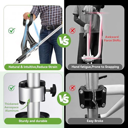 Back Saver Handle for Weed Eater,String Trimmer,Snow Shovel,Rake - size: Trimmer Handle-2 Pack