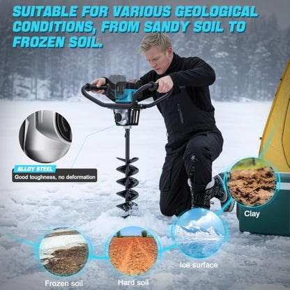 36V Cordless Post Hole Digger for Makita 18V, Power Earth/Ice Auger - size: Large