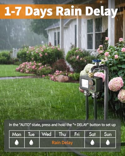Diivoo Sprinkler Timer 2 Zone for Outdoor Watering, Garden Hose Timer - size: 2 Outlets