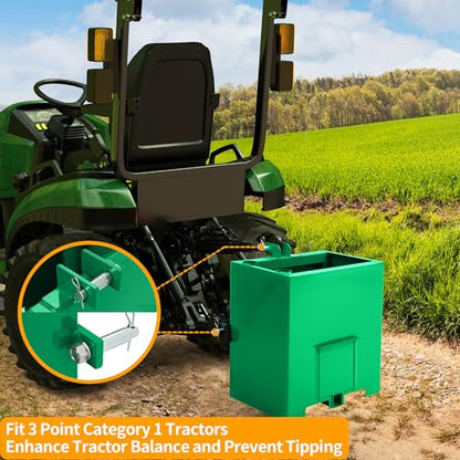 YINTATECH 800lbs 3 Point Capacity Tractor Ballast for CAT1, Green - color: GREEN