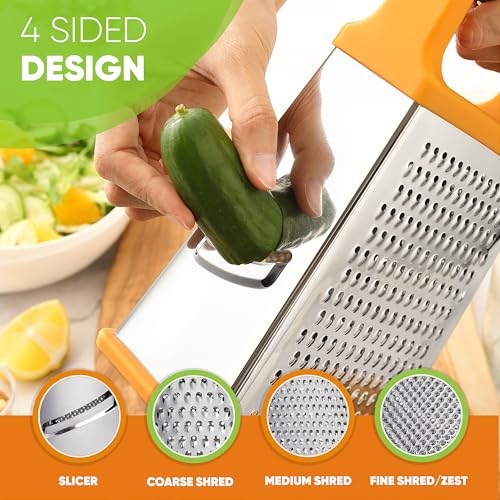 Spring Chef Stainless Steel XL Cheese Grater for Kitchen, Mango - color: Mango