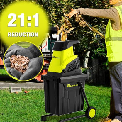 Wood Chipper Shredder,1800W Cutting Diameter of 1.77 inch with 10 Gallon Collection Bin 15-Amp Electric Wood Chipper Shredder for Quick Cleanup Ideal for Branches, Garden Waste, Green - color: Green