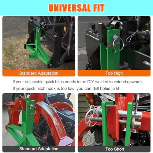 3 Point Trailer Hitch with 2" Receiver - color: Green