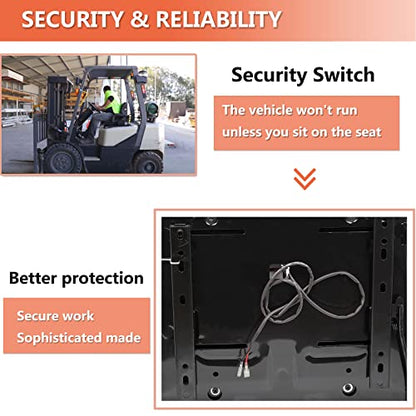 Universal Forklift Seat, Tractor Seat with Micro Switch,Armrest And Safety Belt,for Tractor,Excavator Skid Loader Backhoe Dozer Telehandler