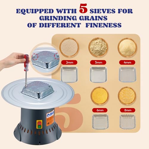 Moogiantgo Grain Mill Grinder 6.6 Gal Electric Corn Grinder 1300W Feed Mill - size: 25L