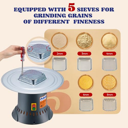 Moogiantgo Grain Mill Grinder 6.6 Gal Electric Corn Grinder 1300W Feed Mill - size: 25L