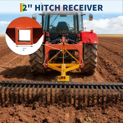 Garvee 3 Point Quick Hitch with 2" Receiver, 5 Level Quick Adjust Bolts - color: Orange-New