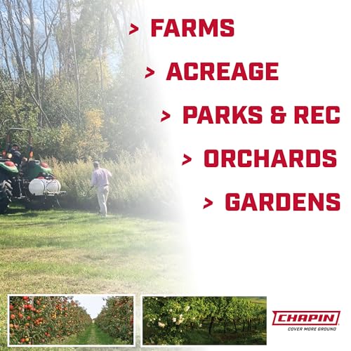 CHAPIN 98004 ATV 40G Water Tank with 10ft Boom and 3-Point Hitch Sprayer, 5 GPM Diaphragm Pump Included, for Agriculture, Acreage, Farming, Landscaping