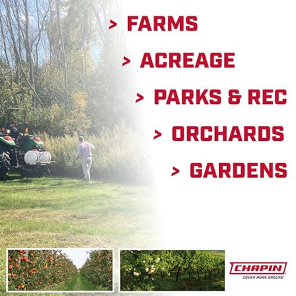 CHAPIN 98004 ATV 40G Water Tank with 10ft Boom and 3-Point Hitch Sprayer, 5 GPM Diaphragm Pump Included, for Agriculture, Acreage, Farming, Landscaping