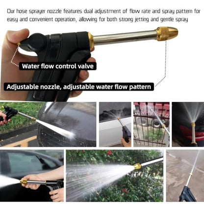 Upgraded Metal Garden Hose Nozzle Heavy Duty - color: Black