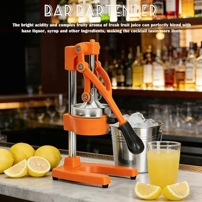 Cast Iron Juicer Hand Press Heavy Duty, Orange Juicer - color: Orange
