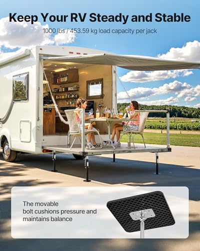 VEVOR RV Slide Out Support Jack, 2 PCS Camper Slide-Out Leveling Jack, Powder-Coated Steel Support Jacks for RV, Camper, Travel Trailer, Supports Up to 1000lbs, Adjustable from 21.3 inch to 48 inch - size: 1000 lbs/pcs