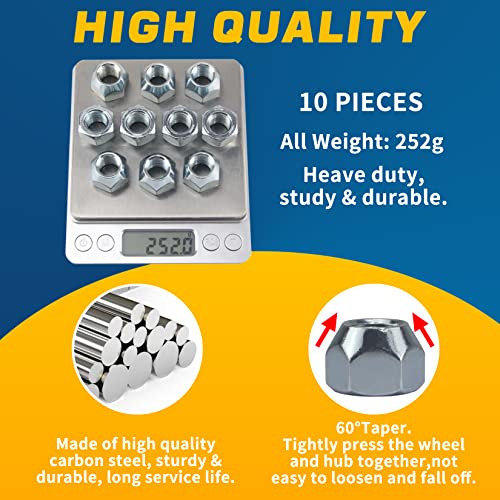 10pcs 1/2''-20 Trailer Lug Nuts Galvanized - color: KIT#5-1 (10Pcs Hub Nuts)