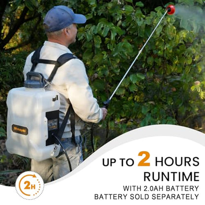 3-Gal Lawn Garden Backpack Sprayer Compatible with Dewalt 20V Battery - color: Gray