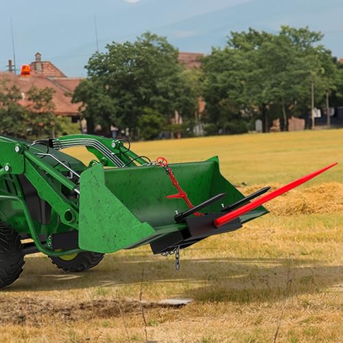 YITAMOTOR 39" Hay Spear Attachment, 3000lbs Bucket Tractor Dual Bale Spears - size: 39 Inch