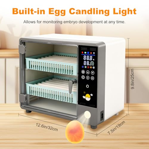 24 Egg Incubator Auto Turner Water Control Adjustable Tray Candler
