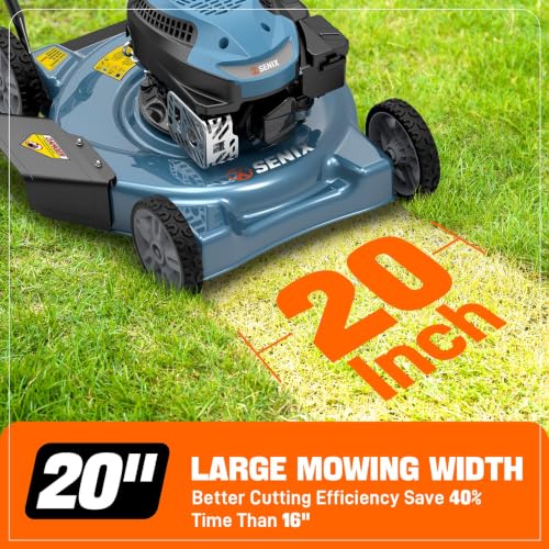 SENIX Gas Lawn Mower, 20" 144 cc Push Mower,cortadora de pasto