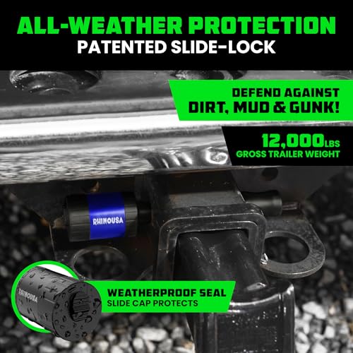 Rhino USA 2in Trailer Hitch Pin - Patented Locking Receiver Pin - color: Blue, size: 2 IN - 1 Pack