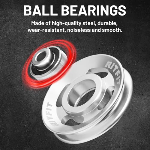 RitFit 90mm Aluminum Pulley Wheels, Power Rack Pulley Attachment - size: 6 pcs