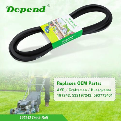 532197242 197242 Deck Belt 5/8'' x 138-3/4'' for Husqvarna 48 inch Deck Belt YTH2348, YTH24V28, Craftsman, AYP Riding Lawn Mower, Replaces 532197242 Husqvarna Deck Drive Belt 593773401 - size: 197242