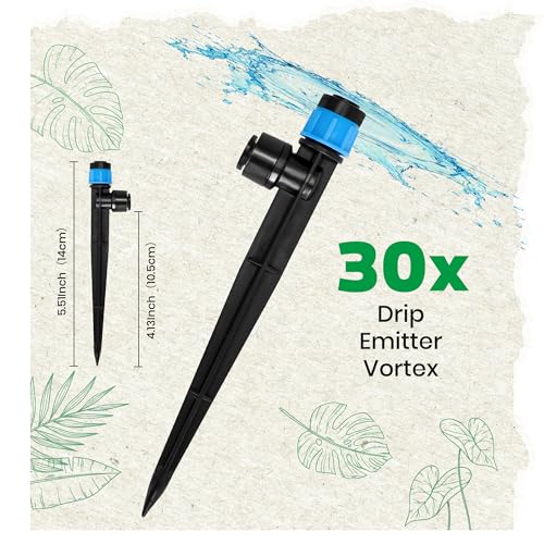 MIXC Quick-Connect Drip Irrigation Emitters for 1/4" Drip Irrigation Tubing - color: Blue