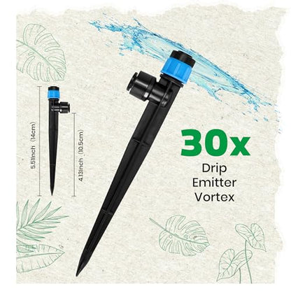MIXC Quick-Connect Drip Irrigation Emitters for 1/4" Drip Irrigation Tubing - color: Blue