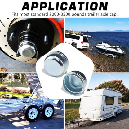 2pcs 1.98'' Trailer Hub Dust Caps for 2000 3500 lb Axle Spindle - color: 1.98'' Caps 2pcs