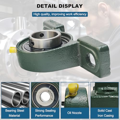 Tonmp 4 Pack UCP205-16 Pillow Block Mounted Ball Bearing - 1" Bore - Solid Cast Iron Base - Self Aligning … - size: 4, style: UCP205-16