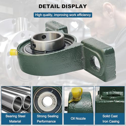 Tonmp 4 Pack UCP205-16 Pillow Block Mounted Ball Bearing - 1" Bore - Solid Cast Iron Base - Self Aligning … - size: 4, style: UCP205-16