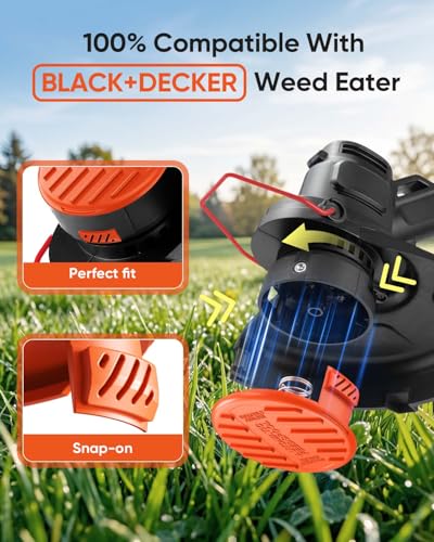 8 Pack Weed Eater Cap Compatible with Black and Decker Weed Wacker - size: 8 PCS