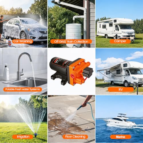 Rv Water Pump 12V 6.0 GPM 70PSI,Quiet Fresh Water Pump for RV Camper
