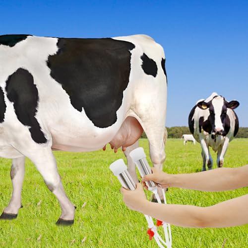 Pulsation Cow Milking Machine Rechargeable Electric Vacuum Goat Milker with 3.7 Gal Stainless Steel Bucket, Adjustable Suction Pulsation Vacuum Milker Portable Livstock Milking Machine (10L) - size: 10L