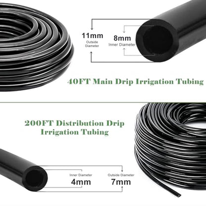 200FT+40FT Drip Irrigation System, Garden Watering System - style: Style 1